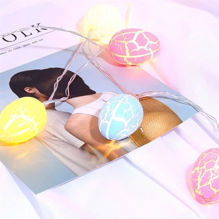 TUFEYO 10lu Renkli Yumurta Şeklinde Dekoratif Dolama Led Aydınlatma