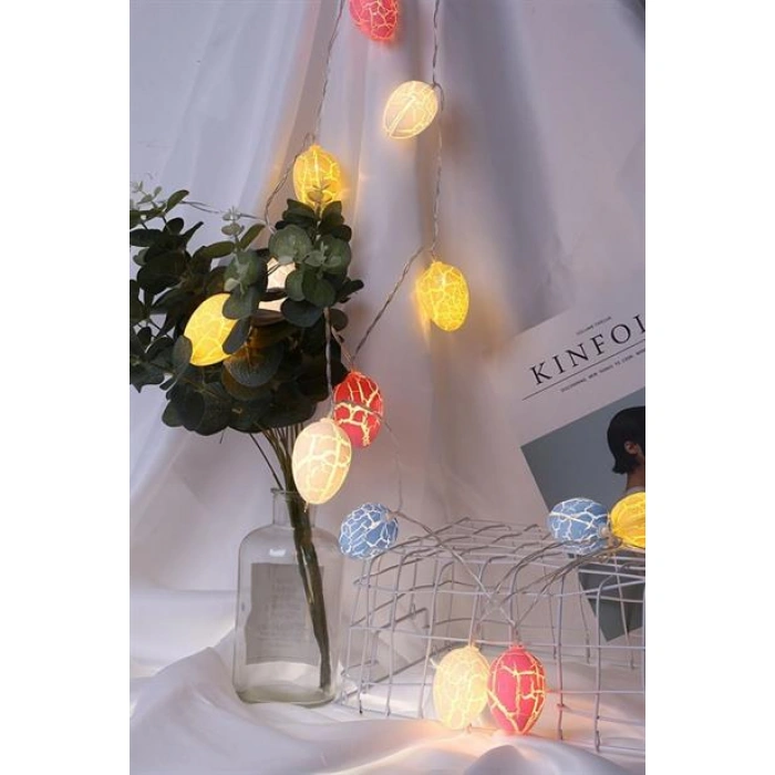 TUFEYO 10lu Renkli Yumurta Şeklinde Dekoratif Dolama Led Aydınlatma