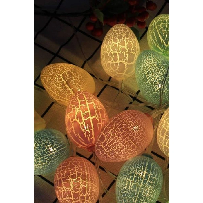 TUFEYO 10lu Renkli Yumurta Şeklinde Dekoratif Dolama Led Aydınlatma