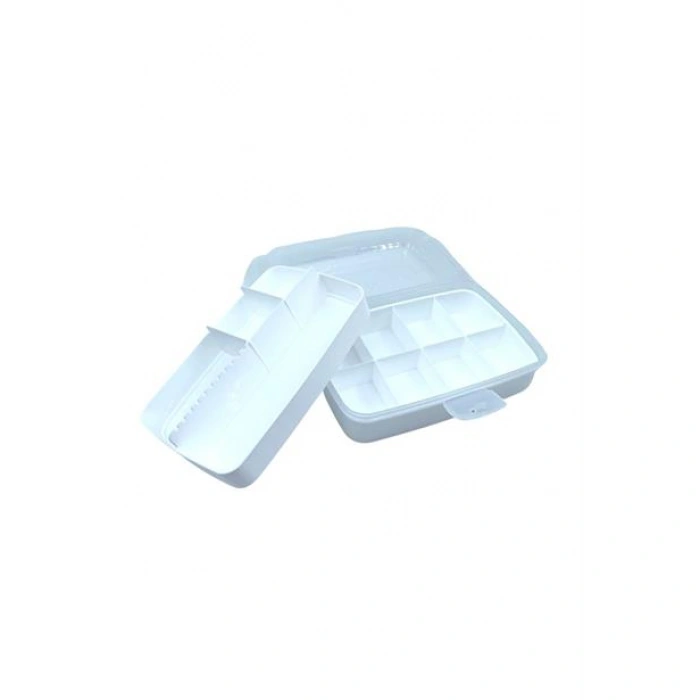 TUFEYO 12 Bölmeli Çok Amaçlı Takı Toka Kutusu Dikiş Kutusu Kapaklı Organizer Kutusu Bölmeli Kutu