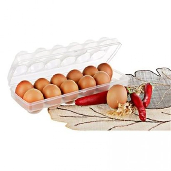 TUFEYO 12li Şeffaf Kapaklı Kilitli Yumurta Saklama Kabı Kutusu Aparatı