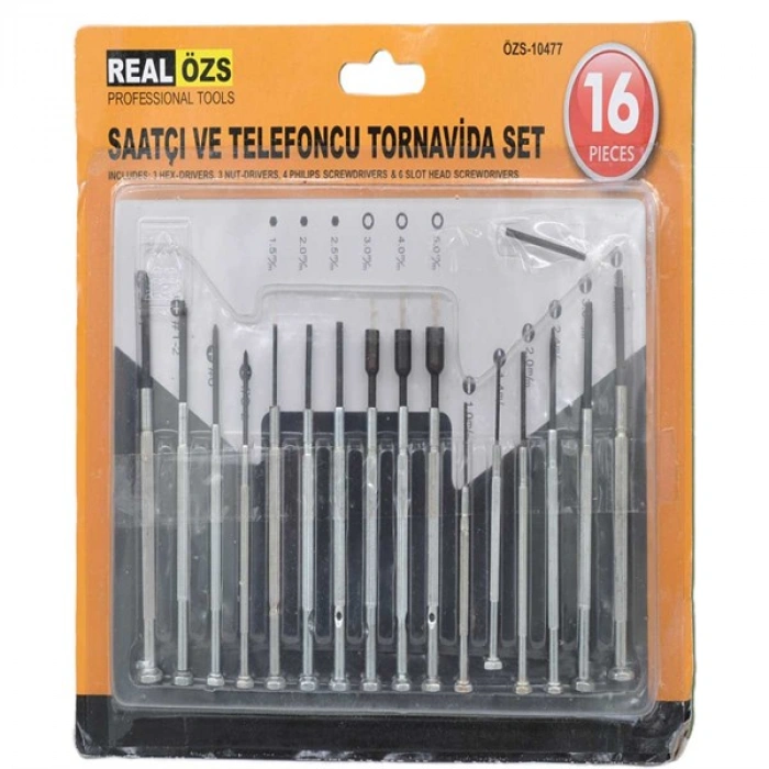 TUFEYO 16 Parça Hassas Tornavida Seti Saatçi ve Telefoncu Tornavidası