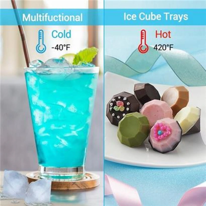 TUFEYO 18 Bölmeli Elmas Şeklinde Dekoratif Şekilli Pratik Buz Kalıbı