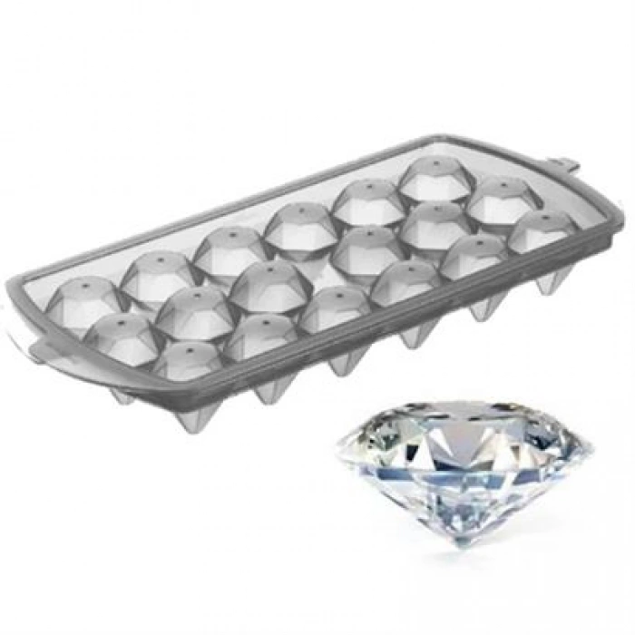 TUFEYO 18 Bölmeli Elmas Şeklinde Dekoratif Şekilli Pratik Buz Kalıbı