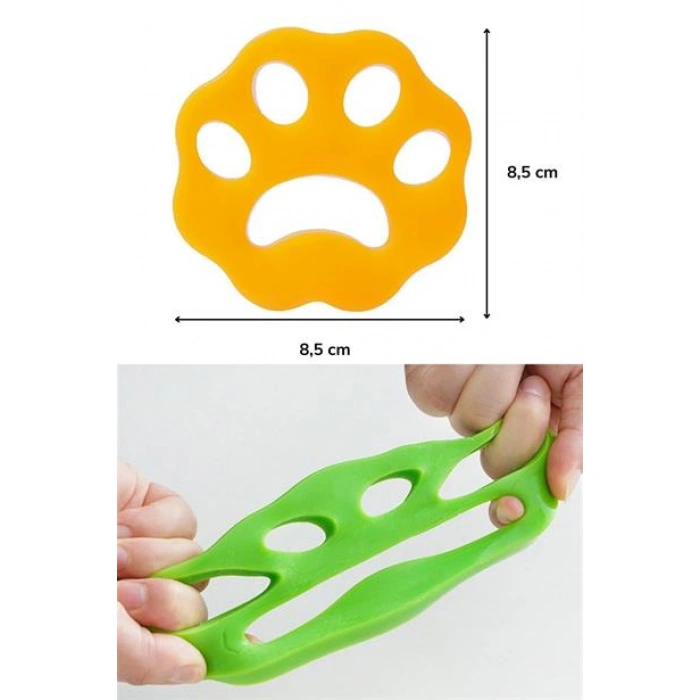 TUFEYO 2 Adet Evcil Hayvanlar ve Çamaşır Makinesi İçin Pati Şekilli Renkli Tüy Temizleme Aparatı