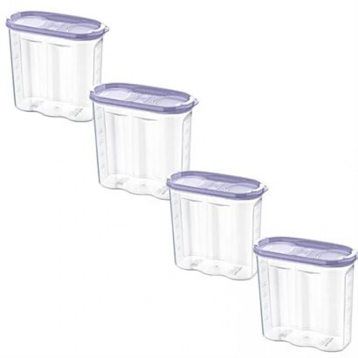 TUFEYO 2 Kapaklı Ölçekli Erzak Kuru Gıda Saklama Kutusu Kabı - 1,7 Litre - SA935