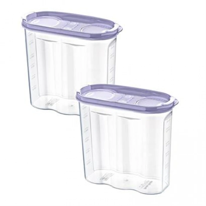 TUFEYO 2 Kapaklı Ölçekli Erzak Kuru Gıda Saklama Kutusu Kabı - 1,7 Litre - SA935