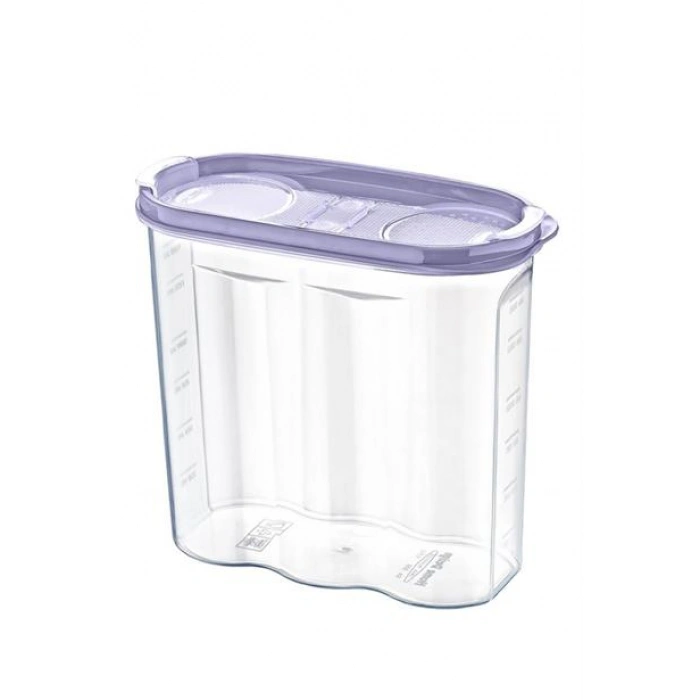 TUFEYO 2 Kapaklı Ölçekli Erzak Kuru Gıda Saklama Kutusu Kabı - 1,7 Litre - SA935