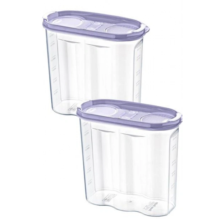TUFEYO 2 Kapaklı Ölçekli Erzak Kuru Gıda Saklama Kutusu Kabı - 1,7 Litre - SA935