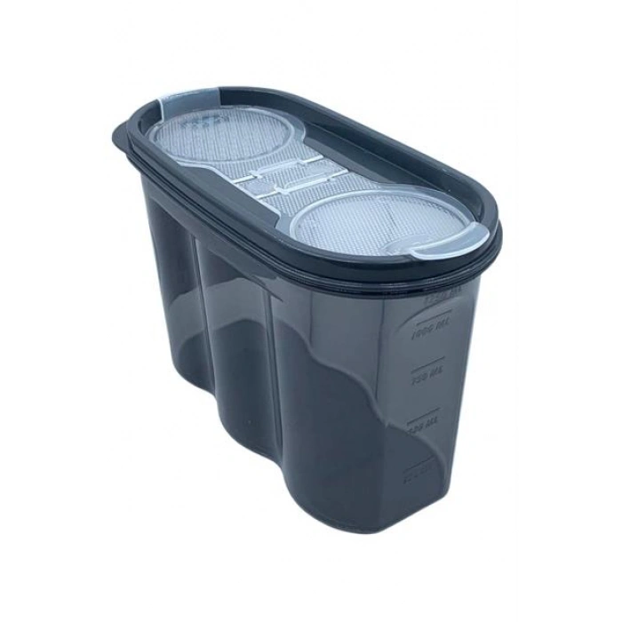 TUFEYO 2 Kapaklı Ölçekli Erzak Saklama Kabı - 1,2 Litre - SA930