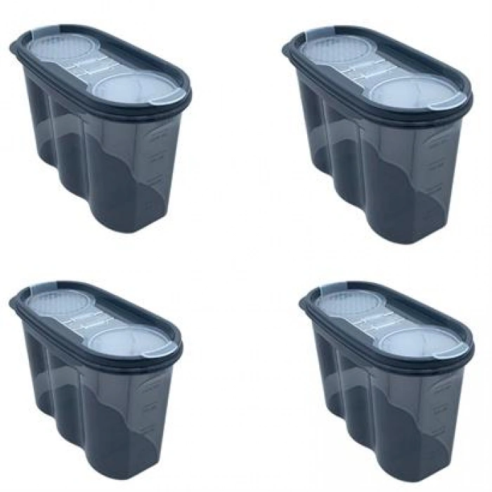 TUFEYO 2 Kapaklı Ölçekli Erzak Saklama Kabı - 1,2 Litre - SA930