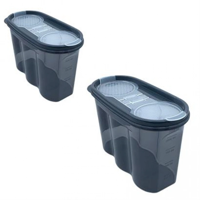 TUFEYO 2 Kapaklı Ölçekli Erzak Saklama Kabı - 1,2 Litre - SA930