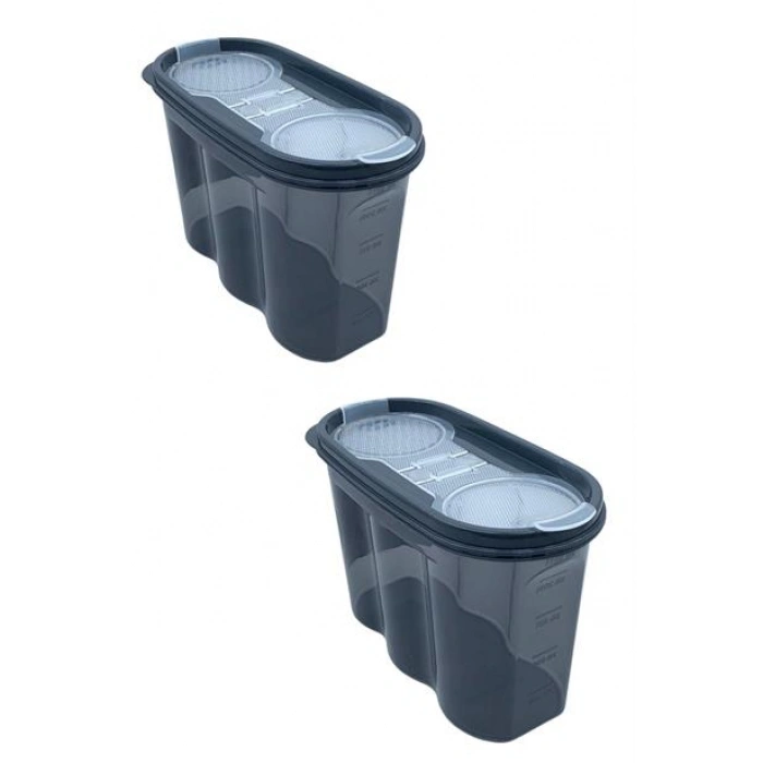 TUFEYO 2 Kapaklı Ölçekli Erzak Saklama Kabı - 1,2 Litre - SA930