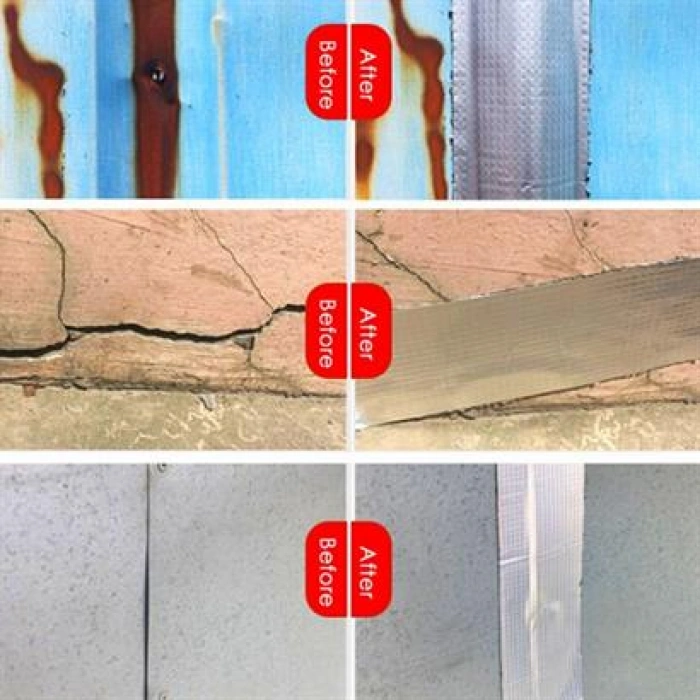 TUFEYO 2 Mt Yüksek Sıcaklık Dayanan Su Geçirmez Çatı  Duvar Çatlak Onarıcı Yapışkan Bant Folyo 10 C
