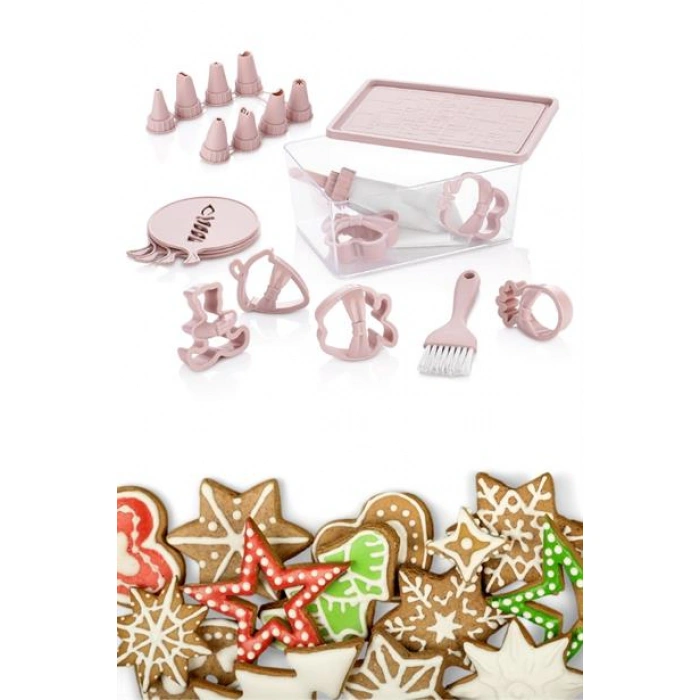 TUFEYO 22 Parça Plastik Kolay Kullanımlı Pasta Kek Şekilli Kurabiye Seti