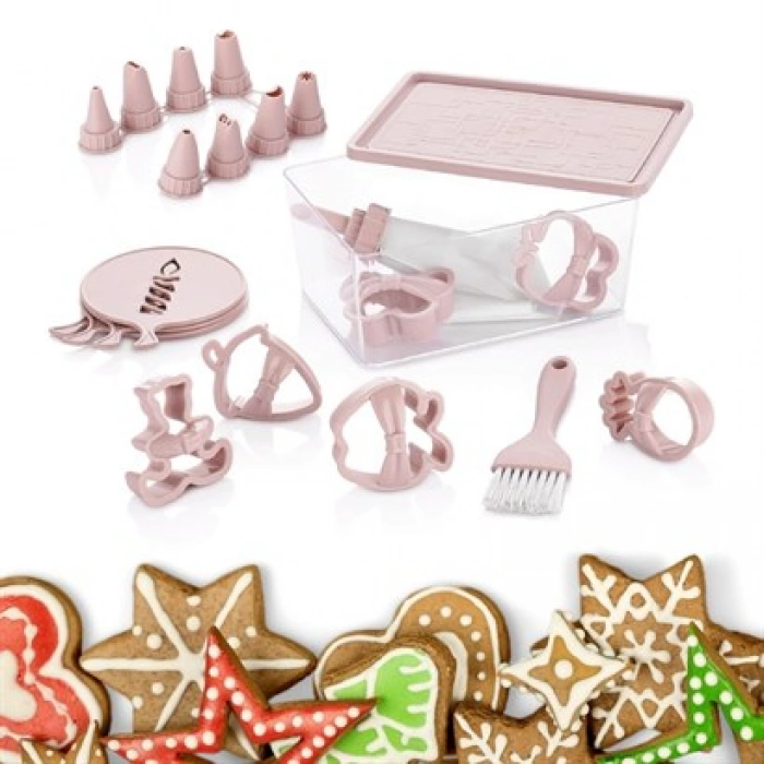TUFEYO 22 Parça Plastik Kolay Kullanımlı Pasta Kek Şekilli Kurabiye Seti