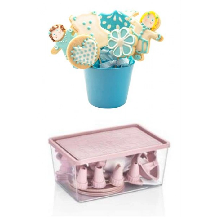 TUFEYO 22 Parça Plastik Kolay Kullanımlı Pasta Kek Şekilli Kurabiye Seti