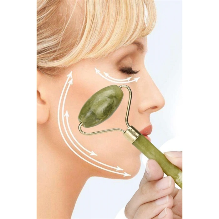 TUFEYO 2li Set Çift Taraflı Cilt Temizleme Fırçası ve Yeşim Taşı Çift Taraflı Cilt Masaj Aleti