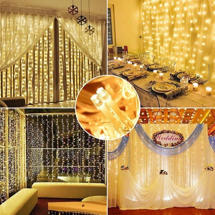 TUFEYO 2x2 Metre 320 Led 8 Fonskiyonlu Dekoratif Led Günışığı Perde