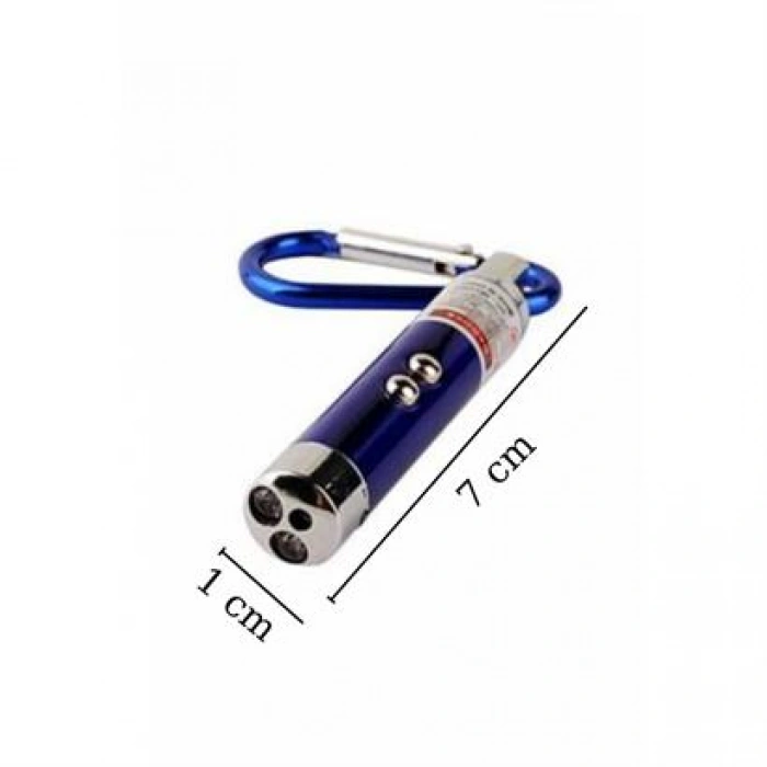 TUFEYO  3 Fonksiyonlu Kırmızı Beyaz Işıklı Led Lazer Kedi Köpek Oyuncak Anahtarlık