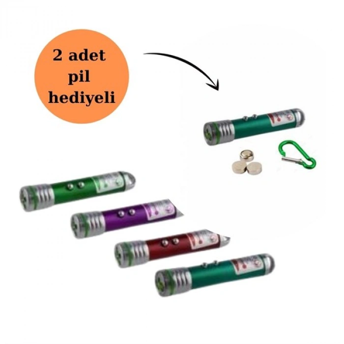 TUFEYO  3 Fonksiyonlu Kırmızı Beyaz Işıklı Led Lazer Kedi Köpek Oyuncak Anahtarlık