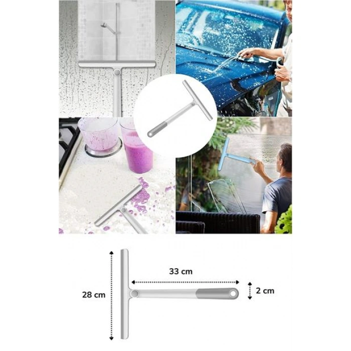 TUFEYO 360 Derece Döner Başlıklı Cam Sil Çok Amaçlı Pratik Cam Ayna Fayans Silme Aparatı