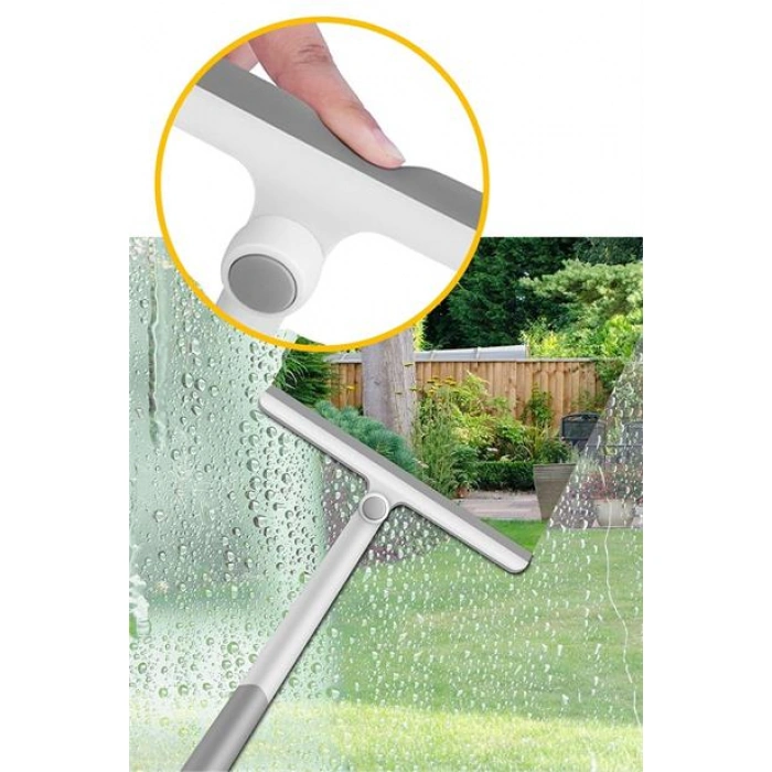 TUFEYO 360 Derece Döner Başlıklı Cam Sil Çok Amaçlı Pratik Cam Ayna Fayans Silme Aparatı