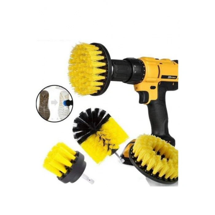 TUFEYO 3lü Matkap Ucu Banyo Küvet Duşakabin Araba Tekerliği Koltuk Yıkama Temizleme Fırçası Seti
