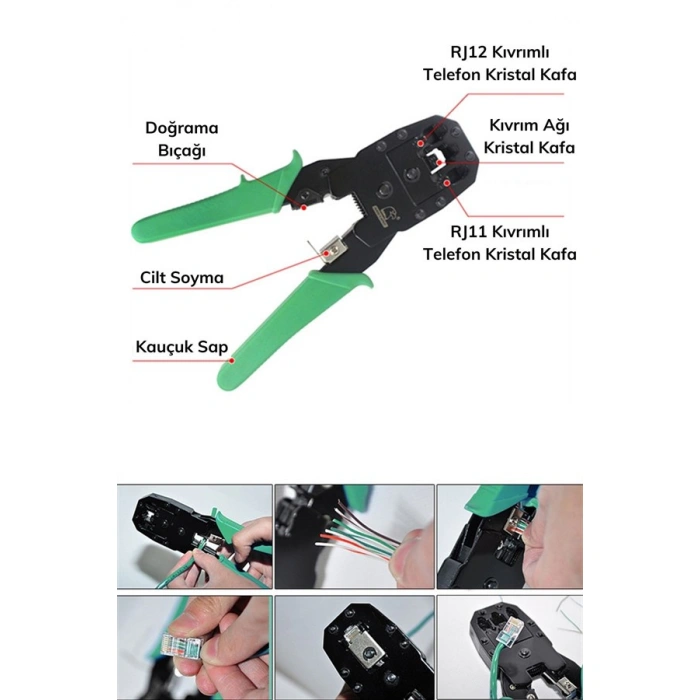 TUFEYO 3ü 1 Arada Modüler Kablo Sıkma,Soyma ve Kesme Pensesi