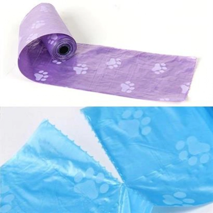 TUFEYO 4lü Evcil Hayvanlar Için Pati Desenli Kedi Köpek Kaka Poşeti Torbası