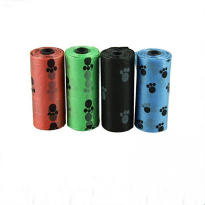 TUFEYO 4lü Evcil Hayvanlar Için Pati Desenli Kedi Köpek Kaka Poşeti Torbası