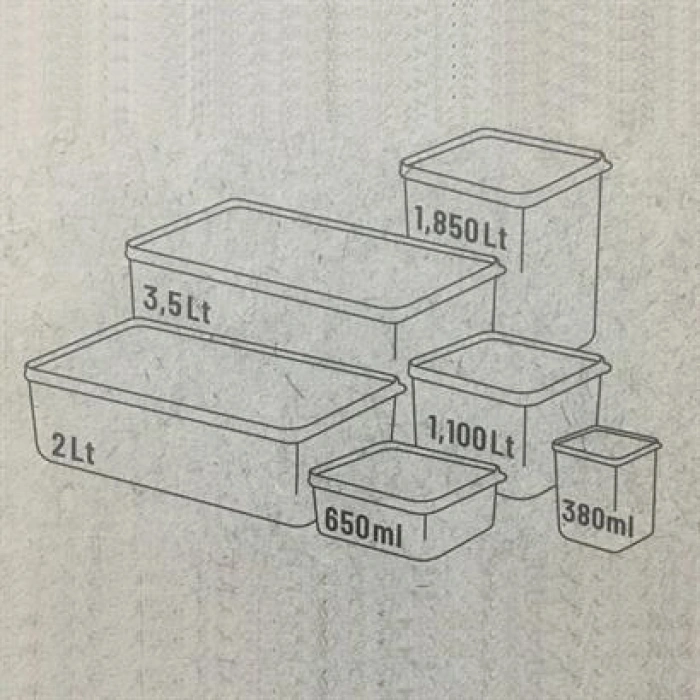 TUFEYO 6 Parça Kapaklı Makinede Yıkanabilen Yiyeceklerin Tazeliğini Koruyan Saklama Kapları