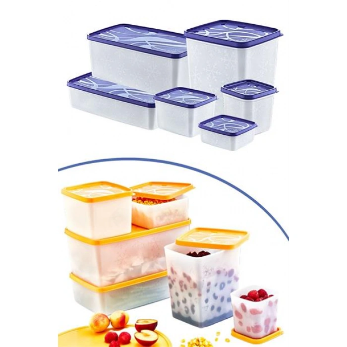 TUFEYO 6 Parça Kapaklı Makinede Yıkanabilen Yiyeceklerin Tazeliğini Koruyan Saklama Kapları