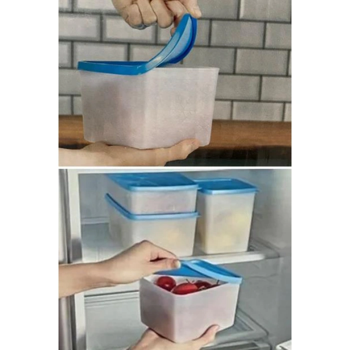 TUFEYO 6 Parça Kapaklı Makinede Yıkanabilen Yiyeceklerin Tazeliğini Koruyan Saklama Kapları