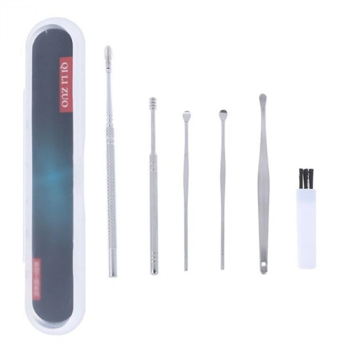 TUFEYO 6 Parça Paslanmaz Çelik Kulak Balmumu Toplayıcı Çıkarıcı Temizleyici Bakımı Çubuk Seti