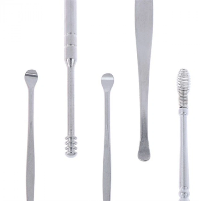 TUFEYO 6 Parça Paslanmaz Çelik Kulak Balmumu Toplayıcı Çıkarıcı Temizleyici Bakımı Çubuk Seti