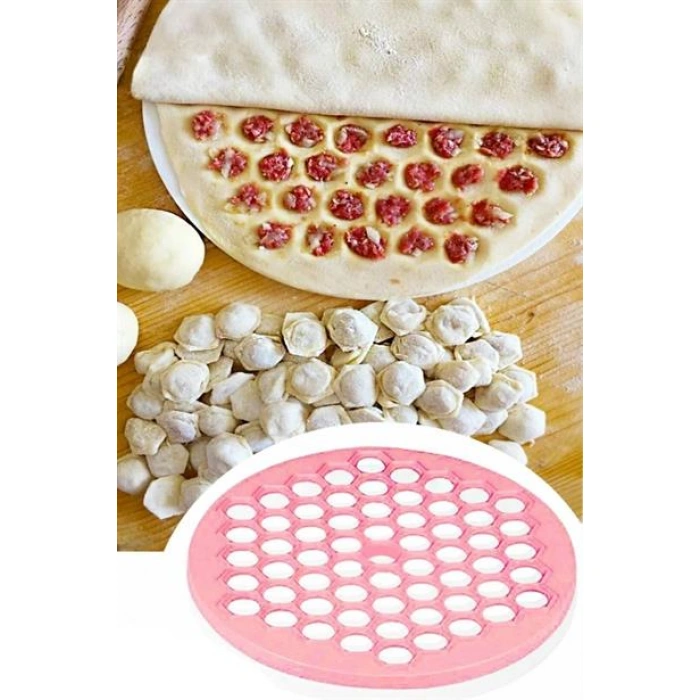 TUFEYO 61 Bölmeli Petek Şekilli Pratik Mantı Kesici  Açma Kalıbı Mantımatik