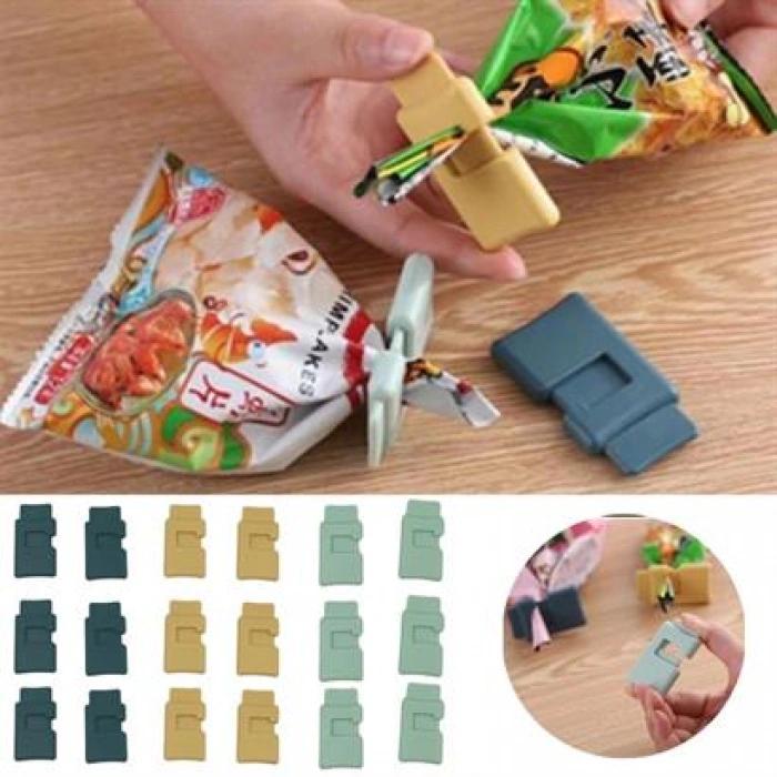 TUFEYO  6lı Hava Sızdırmaz Poşet Torba Ambalaj  Ve Paket Kıstırmalı Kapatma Klipsi