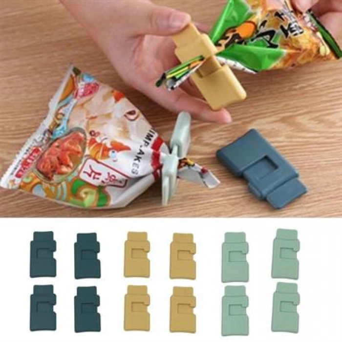 TUFEYO  6lı Hava Sızdırmaz Poşet Torba Ambalaj  Ve Paket Kıstırmalı Kapatma Klipsi