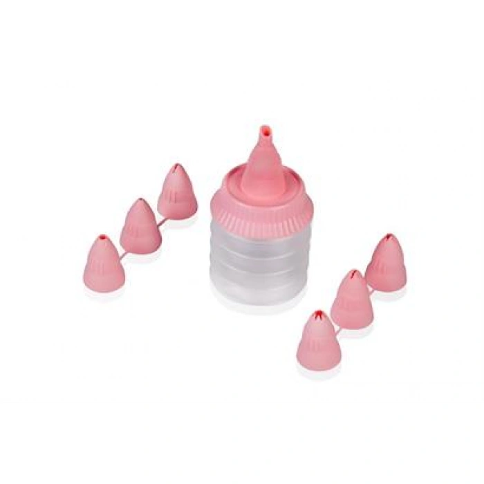 TUFEYO 7 Başlıklı Mutfak Pasta Krema Sıkma Süsleme Pompası Aparatı Seti