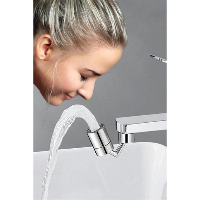 TUFEYO  720 Derece Dönebilen 4 Filtreli Tüm Musluk Tipleri İle Uyumlu Montaj Aparatlı Musluk Başlık