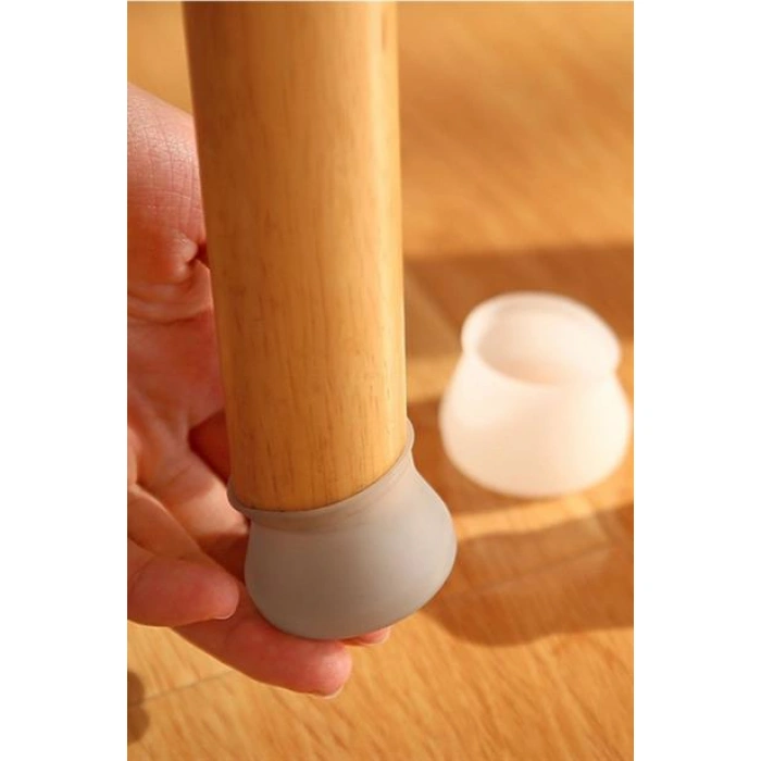  TUFEYO 8 Adet Silikon Masa ve Sandalye Ayağı İçin Kaydırmaz Çizdirmez Mobilya Çorabı Gri