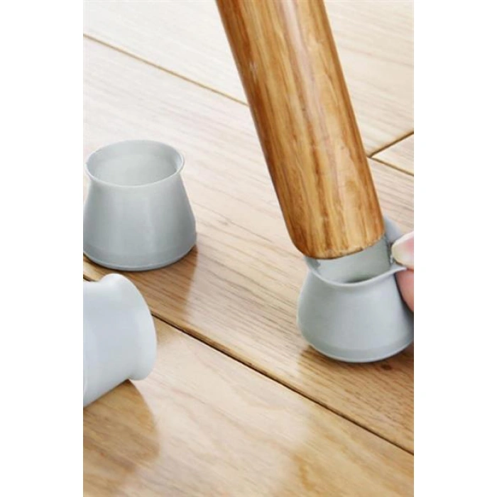  TUFEYO 8 Adet Silikon Masa ve Sandalye Ayağı İçin Kaydırmaz Çizdirmez Mobilya Çorabı Gri