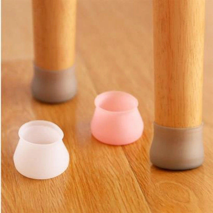  TUFEYO 8 Adet Silikon Masa ve Sandalye Ayağı İçin Kaydırmaz Çizdirmez Mobilya Çorabı Gri