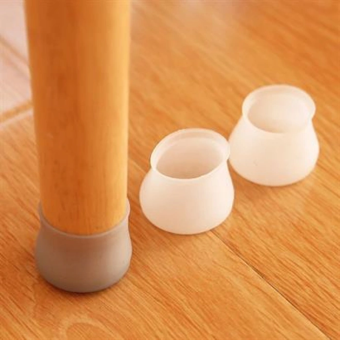  TUFEYO 8 Adet Silikon Masa ve Sandalye Ayağı İçin Kaydırmaz Çizdirmez Mobilya Çorabı Gri