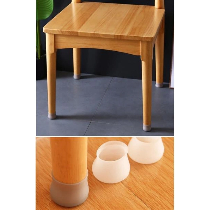  TUFEYO 8 Adet Silikon Masa ve Sandalye Ayağı İçin Kaydırmaz Çizdirmez Mobilya Çorabı Gri