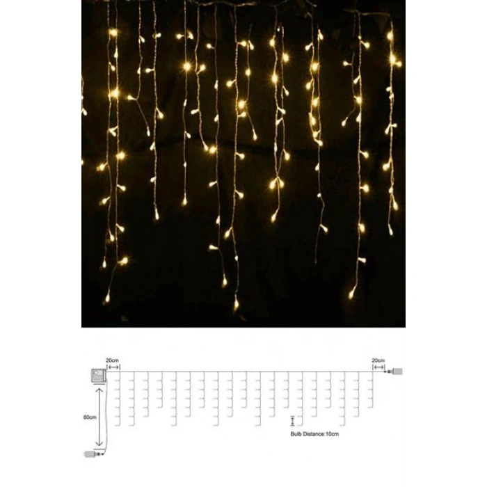 TUFEYO 8 Fonksiyonlu 16 Saçaklı Perde Led 3 x 1 (Günışığı)