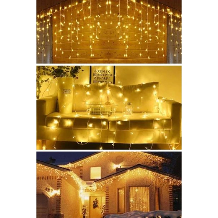 TUFEYO 8 Fonksiyonlu 16 Saçaklı Perde Led 3 x 1 (Günışığı)