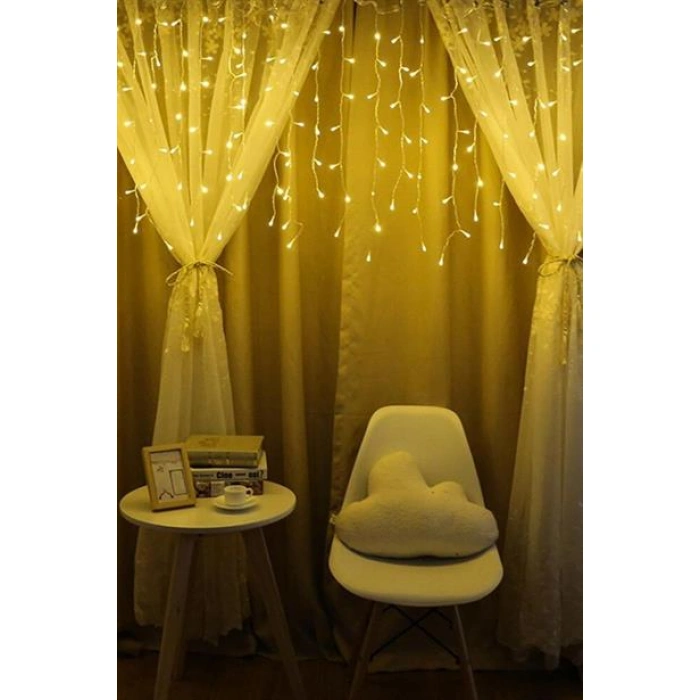 TUFEYO 8 Fonksiyonlu 16 Saçaklı Perde Led 3 x 1 (Günışığı)