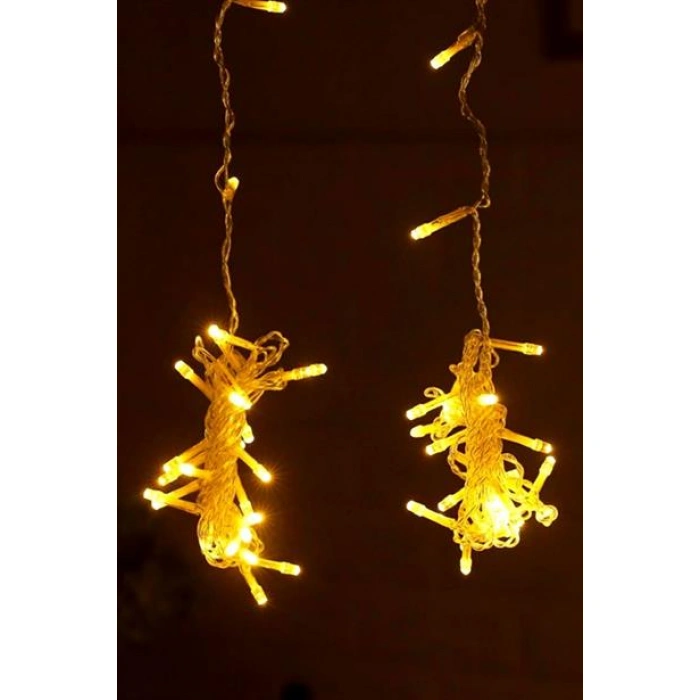 TUFEYO 8 Fonksiyonlu 200 Led 10 Saçak Şerit Led 2x2 Perde İp Led  (Gün Işığı)